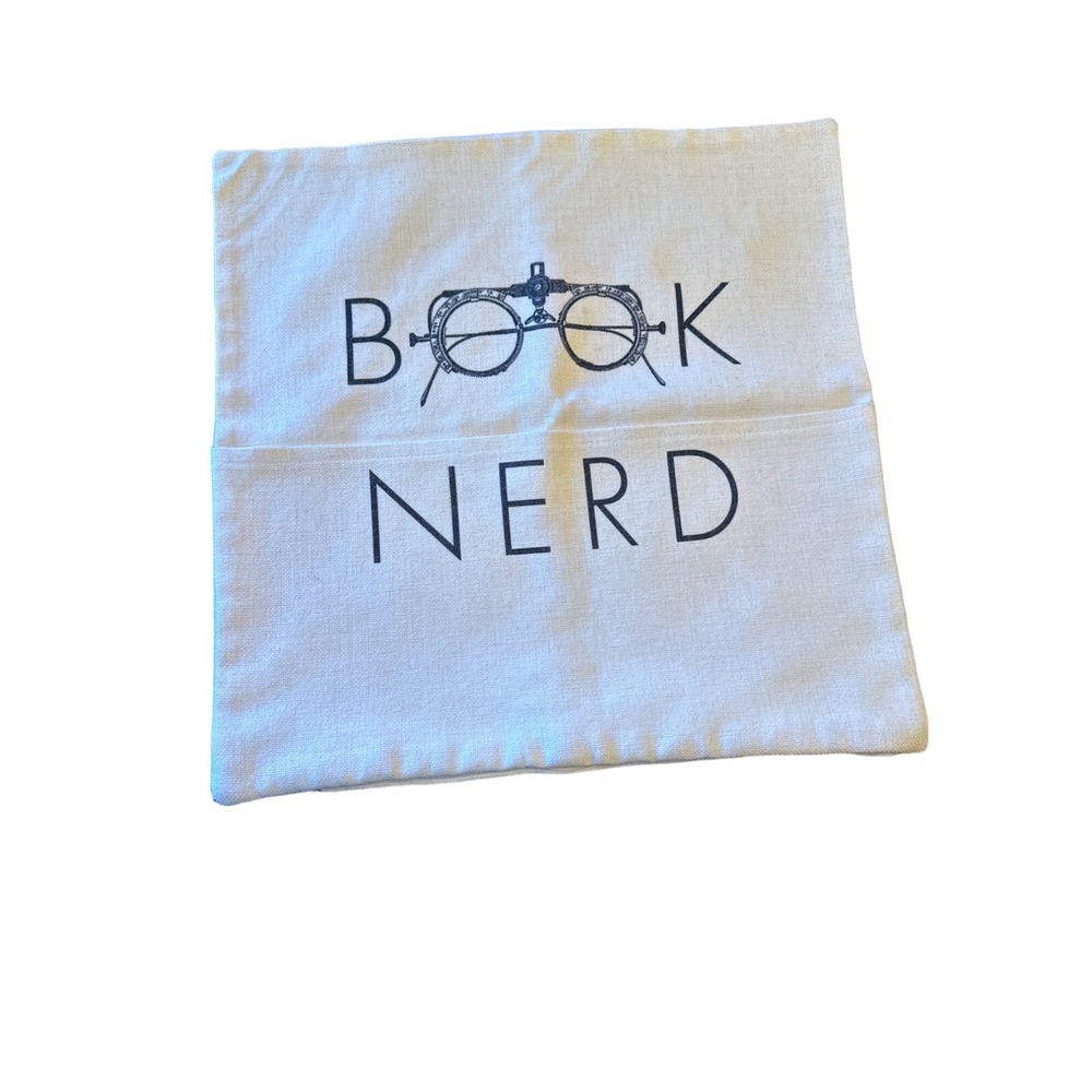 Book Nerd Canvas Pillow Cover w/ Book Sleeve With Zipper‎ Closure